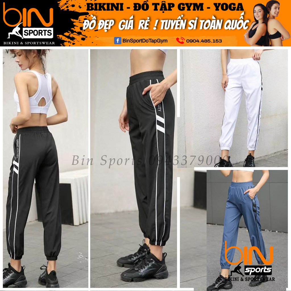 Quần Jogger Tập Gym, Yoga, Aerobic Nữ Vải Co Giãn Tốt, Mặc Ôm Dáng Thoáng Mát, Nâng Mông, Tôn Vòng 3 Bin Sport Q078