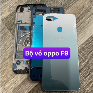 bộ vỏ oppo F9 ,kèm khay sim,phím,kính camera