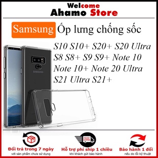 Ốp lưng samsung s20 fe note 8 note 9 note 10+ note 20 ultra s9+ s10 5g s10+ s20+ s20 ultra s21 ultra s21+ trong suốt
