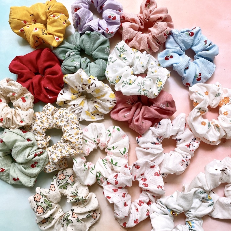 {Ảnh thật} SCRUNCHIES HOA KATE M 32- CỘT TÓC VẢI THỜI TRANG NỮ HOT TREND GIÁ RẺ