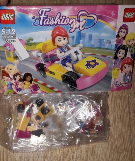 Lắp ráp 1 hộp Lego_Fashion Girl 66046 đua xe ô tô có nhiều chi tiết bằng nhựa ABS rất đẹp