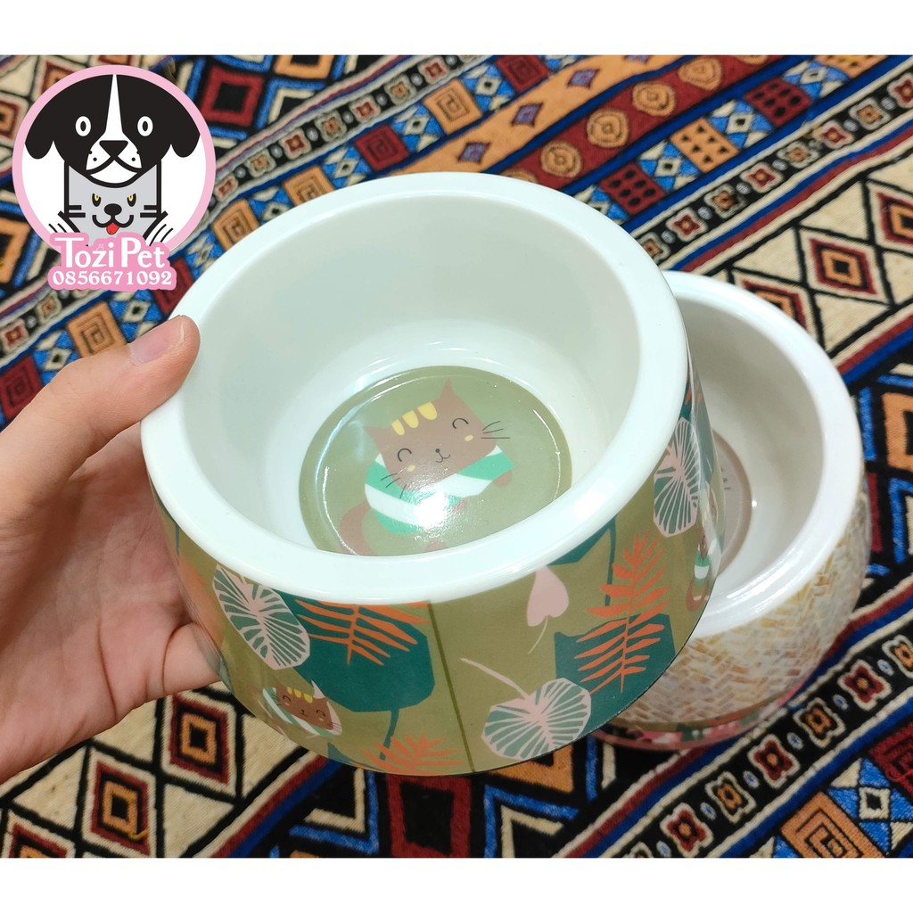Bát đơn bobo hoạt hình - Bát ăn đơn nhựa chó mèo