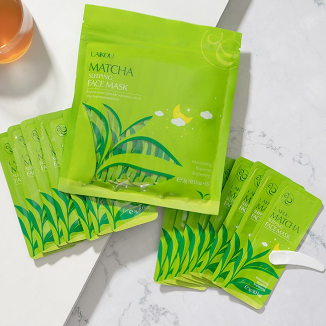 Mặt nạ ngủ LAIKOU trà xanh dưỡng ẩm sáng da chống lão hóa nội địa Trung MD-MN13 | Thế Giới Skin Care