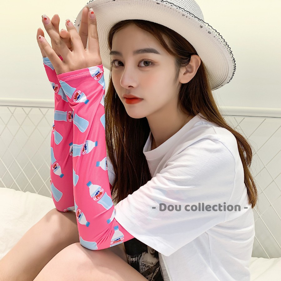 [Nowship2h] Găng Tay (Ống Tay) Xỏ Ngón Chống Nắng Tia Cực Tím UV Thoáng Mát Họa Tiết Dễ Thương Nhiều Màu - Mã GT002