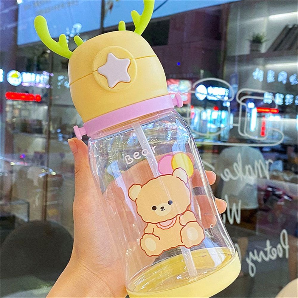 Bình Nước Thể Thao Hình Kiến Dễ Thương Dung Tích 600ML Có Ống Hút Cho Bé