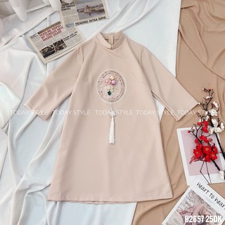 Đầm suông dài tay todaystyle form rộng d2657