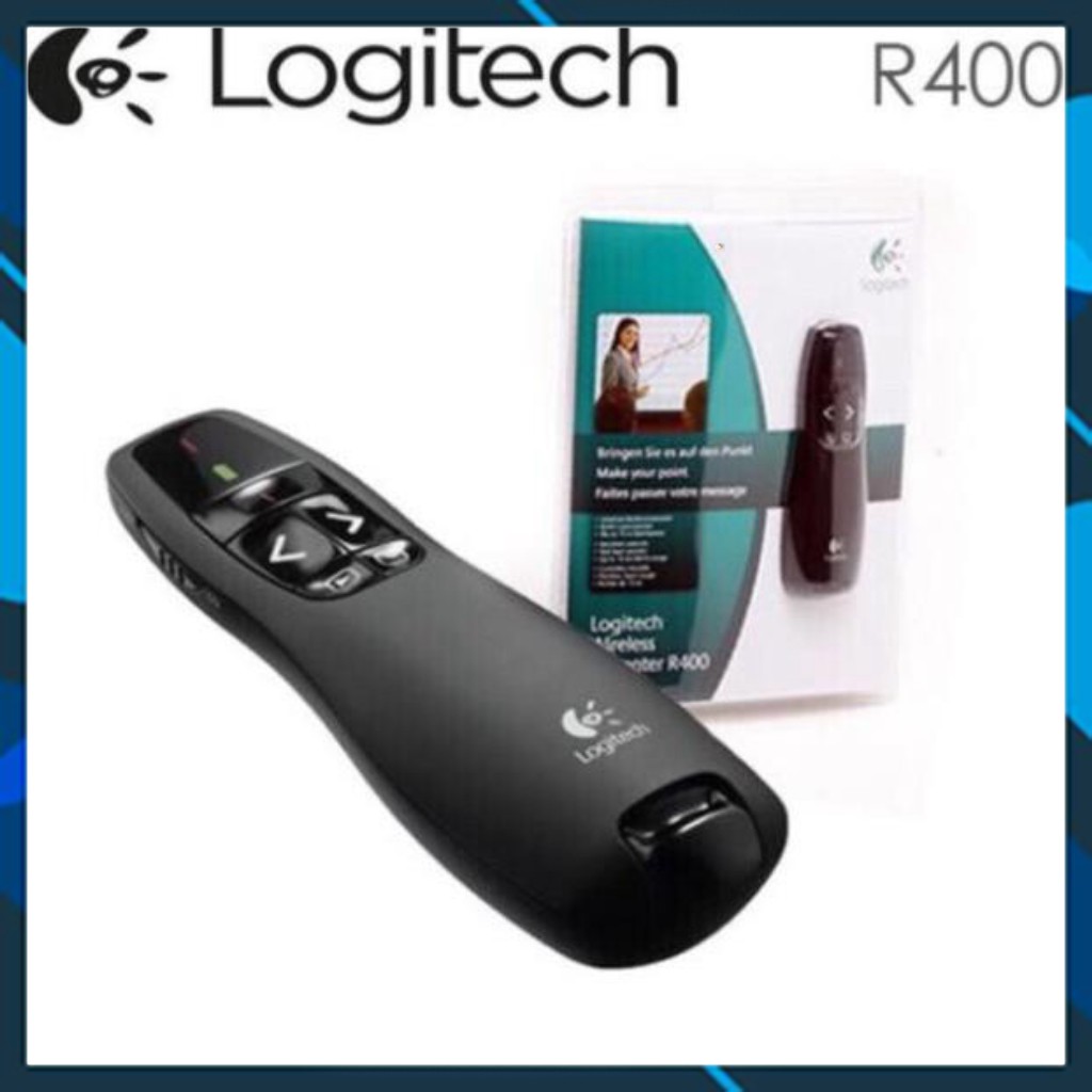 Bút trình chiếu logitech R400 + tặng kèm pin bảo hành 12 tháng (XẢ KHO) Bút trình chiếu chính hãng.BTCR .n