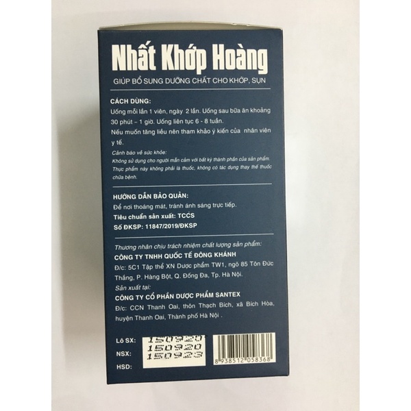 Xương khớp, bổ xương khớp, Nhất khớp Hoàng làm giảm đau viêm khớp hỗ trợ thoái hóa khớp hiệu quả cao