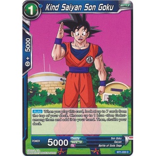 Thẻ bài Dragonball - TCG - Kind Saiyan Son Goku / BT1-033'