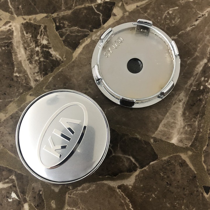 01 chiếc Logo chụp mâm bánh xe ô tô Kia 58mm: Mầu Đen và Bạc .