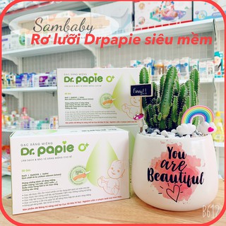 Rơ Lưỡi Dr.Papie Chiết Xuất Lá Hẹ Chống nấm Tưa Lưỡi Cho Bé Sơ Sinh Hộp 30 Gói Chính Hãng