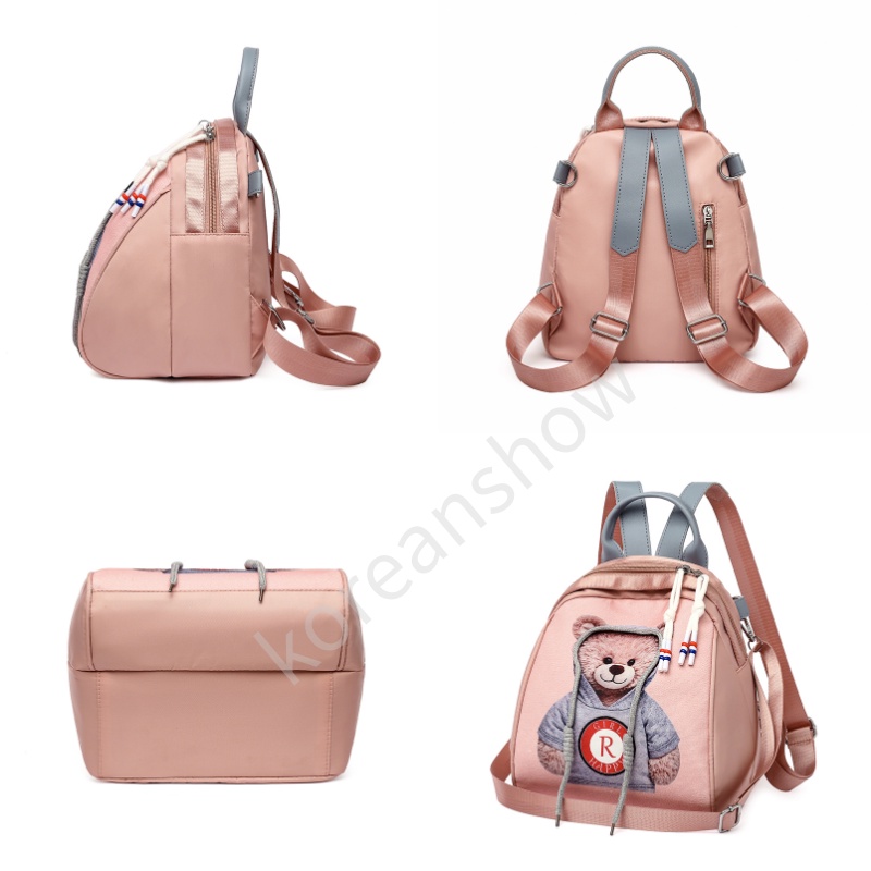 Balo Thời Trang Bằng Nylon Chống Nước Phong Cách Hàn Quốc Dễ Thương Cho Nữ Hàng Có Sẵn