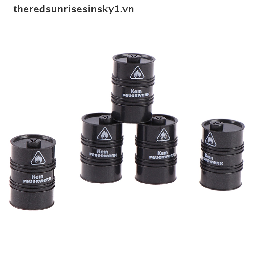 Set 10 khối đồ chơi lắp ráp trống dầu hóa học màu đen DIY 1.vn