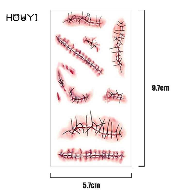 1 Miếng Dán Hình Xăm Giả Vết Sẹo Kinh Dị Trang Trí Tiệc Halloween