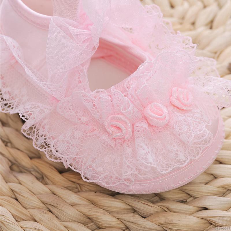 Giày búp bê phối ren xinh xắn cho bé gái