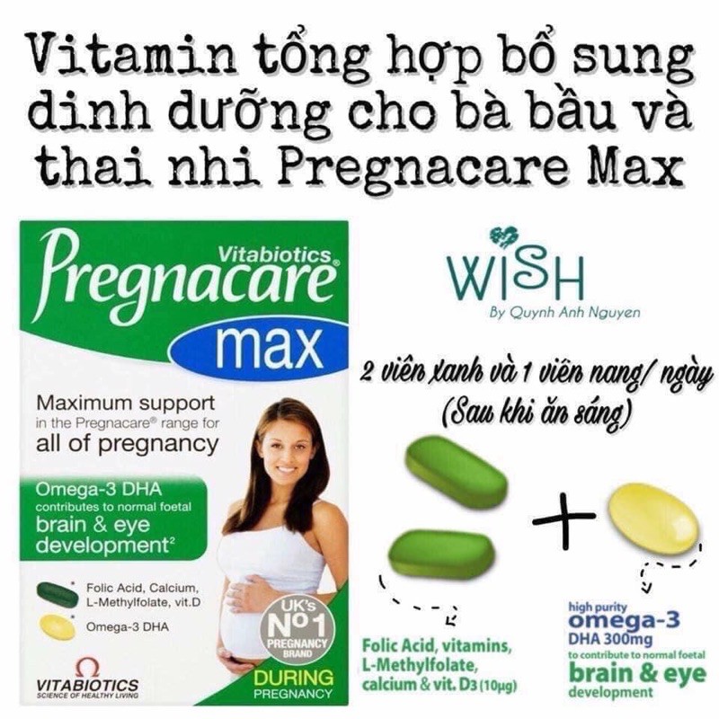 (Chính_hãng) Vitamin tổng hợp Bà Bầu Pregnacare Max Uk 84 viên giúp bầu khỏe, không thiếu máu, đỡ nghén