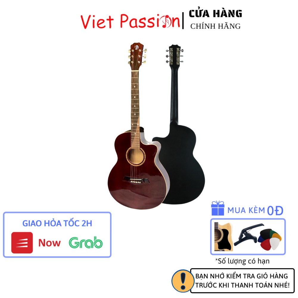 Đàn guitar acoustic SVA+ mặt gỗ Thông có ty chỉnh cong cần giá sinh viên chất lượng cao âm thanh tuyệt vời VietPassion