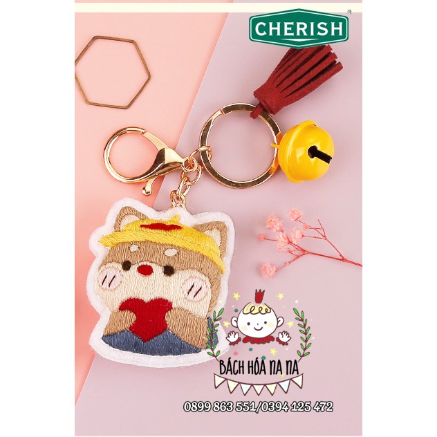 Cặp vợ chồng thêu chìa khóa/ động vật nhỏ chìa khóa ĐÁNG YÊU/ DIY thêu thủ công chìa khóa / BÁCH HÓA NA NA