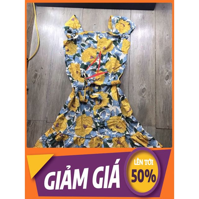 [ Sale 50% ] Xả-kho] Váy hoa vàng (ảnh +video) thời trang lamer