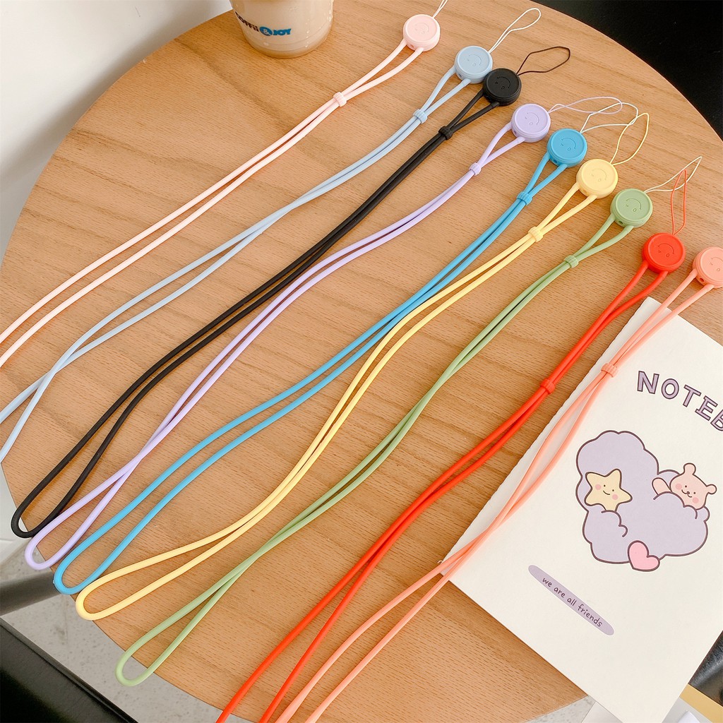 Out Sport Neck Strap silicone Smiley Face Laces For Exercise Buckle ID Card holder DIY Phone Strap Adjustable Lace