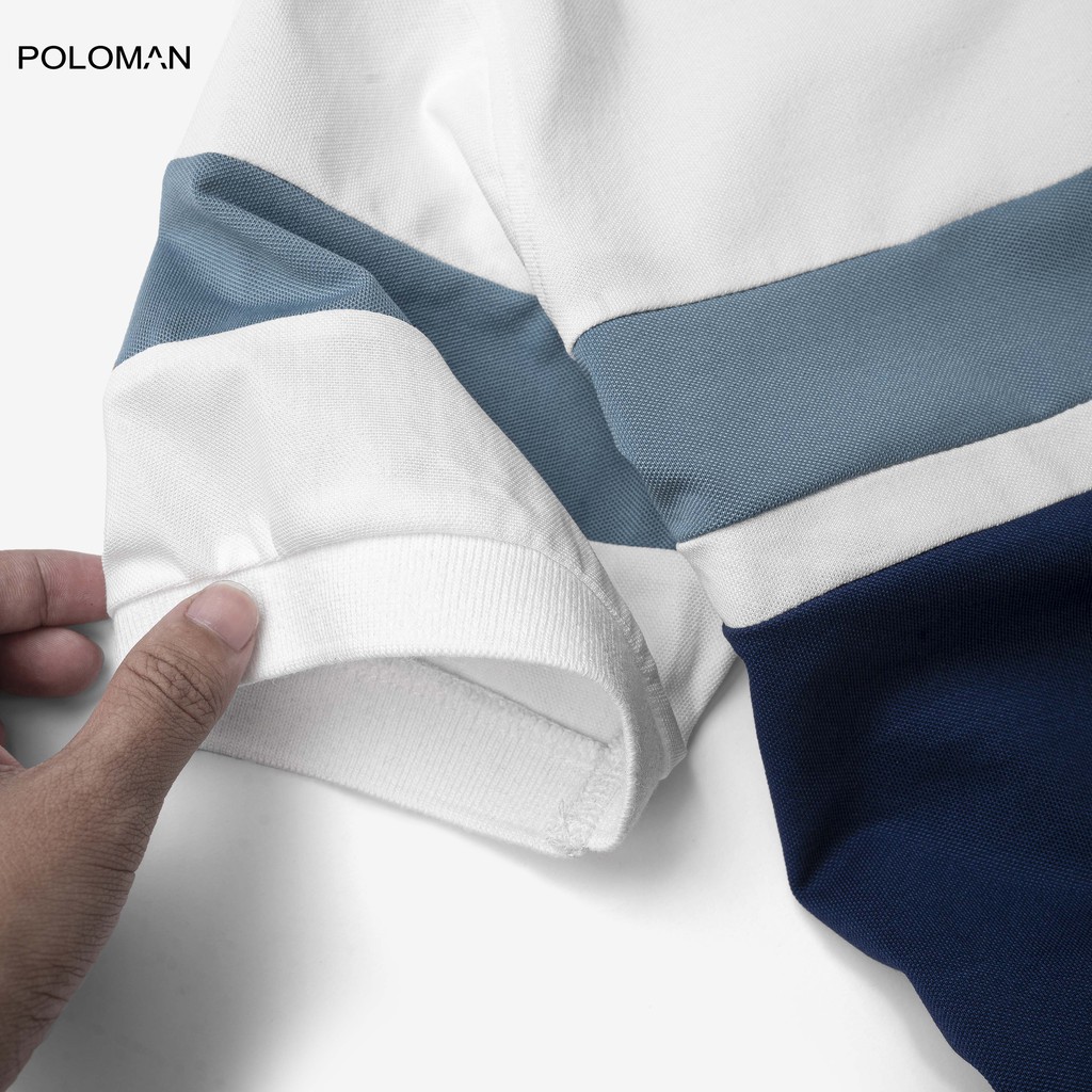 Áo POLO nam phối cổ bẻ AMPUS vải cá sấu Cotton xuất xịn,chuẩn form trẻ trung, thanh lịch - POLOMAN