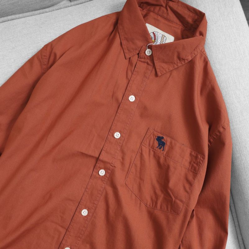 Áo sơ mi nam tay dài màu nâu trơn