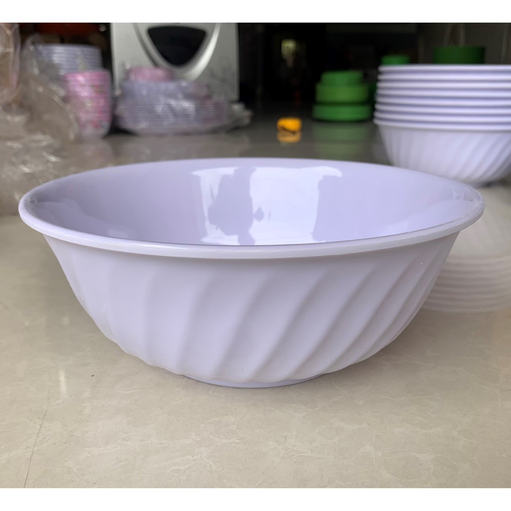 Bộ chén dĩa nhựa màu trắng 20 món thương hiệu Vĩnh Hòa nhựa Melamine an toàn cho sức khoẻ, dễ vệ sinh, hạn chế nứt vỡ