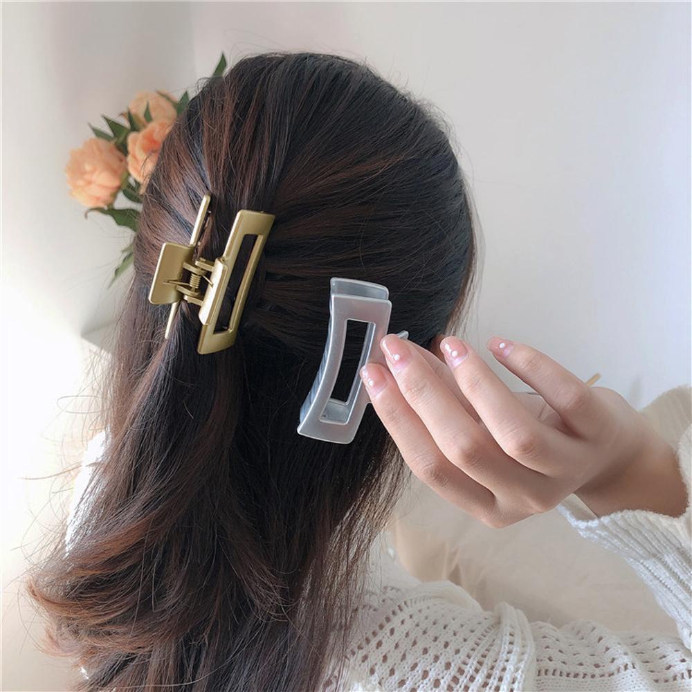 MXGOODS Kẹp Tóc Càng Cua Bằng Nhựa Hợp Kim Màu Trơn Hình Bướm Thanh Lịch Cho Nữ