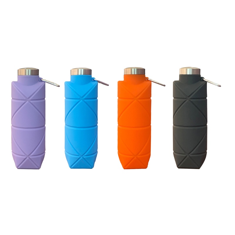 Bình nước silicone 700ml có thể gấp gọn chống tràn tiện dụng mang theo du lịch / tập thể thao