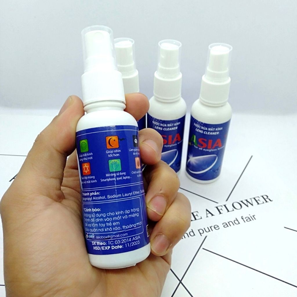 Nước lau kính dạng xịt chuyên dụng dành cho mắt kính, màn hình điện thoại 60ml giúp kính mắt sạch trong hơn - XK01