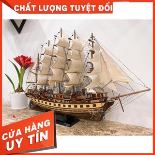 [FREE SHIP] Mô hình thuyền gỗ trang trí - Thuyền gỗ FRANCE của Pháp - Dài 79cm - Gỗ Muồng Đen