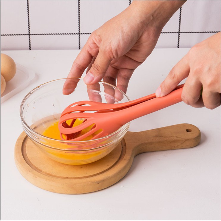 Dụng cụ gắp tích hợp que đánh trứng bằng nylon đa năng cho nhà bếp
