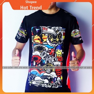 Áo thun Team xe máy VN Racing Boy Thái Lan 3D - Áo ngắn tay nam đua xe máy Chibi Racing