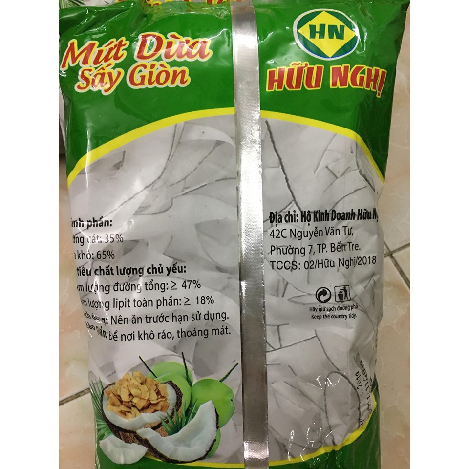 Dừa Sấy Giòn Hữu Nghị gói 275g