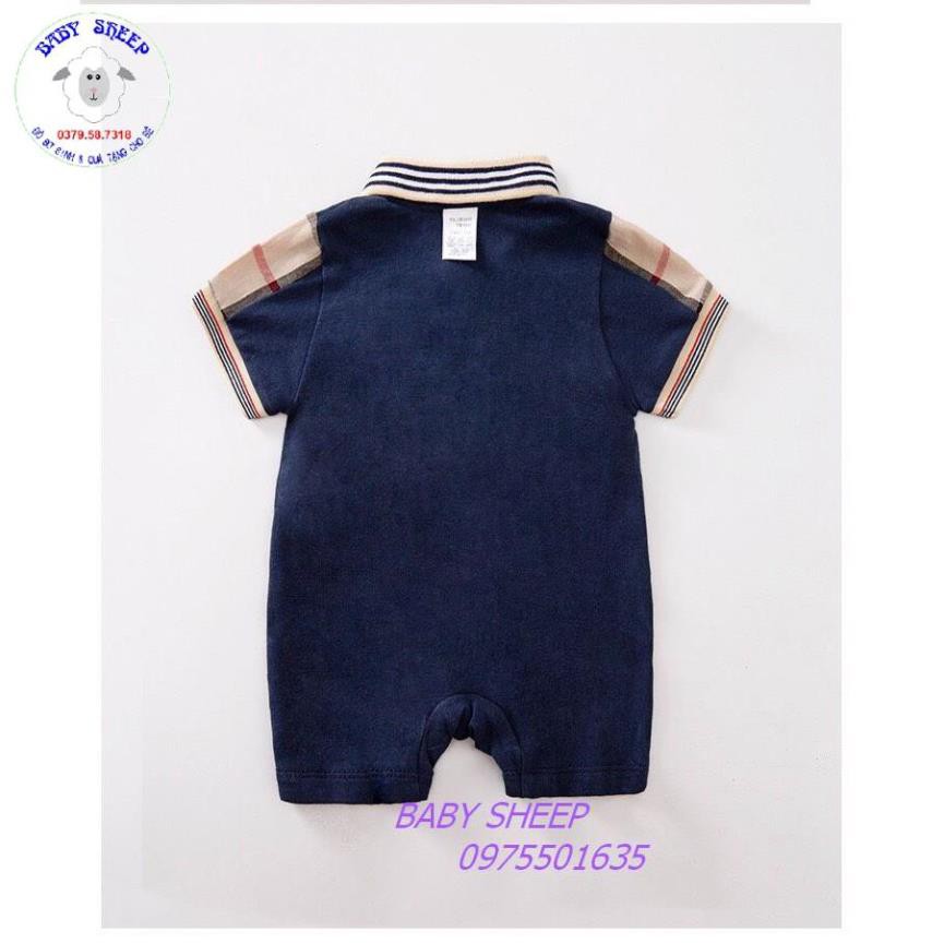 Body Polo trắng công tử bé trai cộc tay cao cấp BBR cho bé