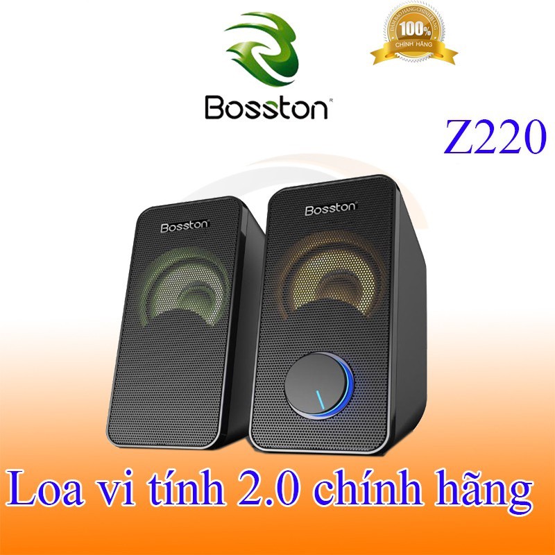Loa vi tính 2.0 BOSSTON Z220 LED RGB Chính hãng âm thanh cực hay siêu bền  bảo hành 12 tháng 1 đổi 1