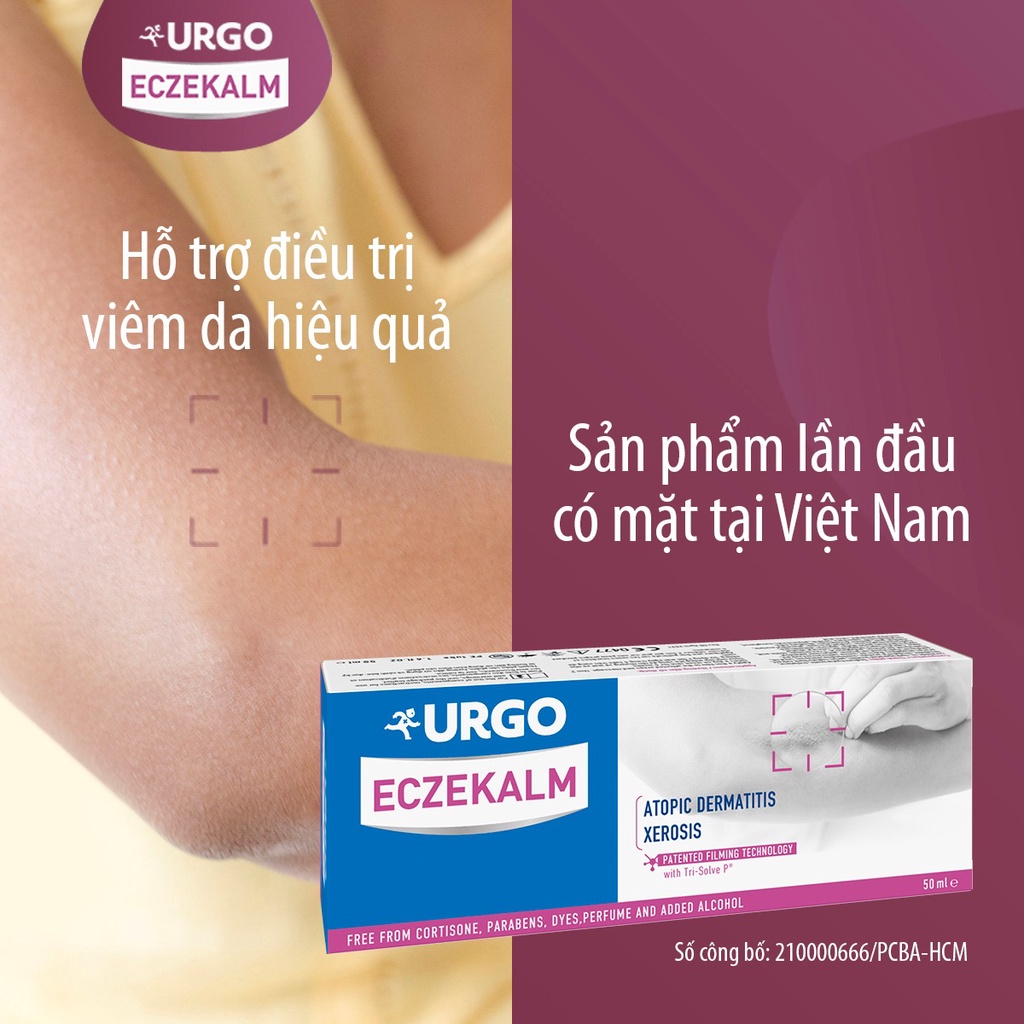 KEM BÔI DƯỠNG NGOÀI DA URGO ECZEKALM KHÔNG CORTICOID GIẢM VIÊM CHÀM 50ML