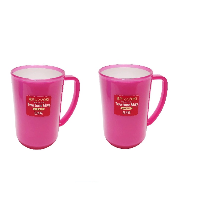Daiso Ly Sứ Có Quai Two Tone -Pink Two Tone Mug-Pink