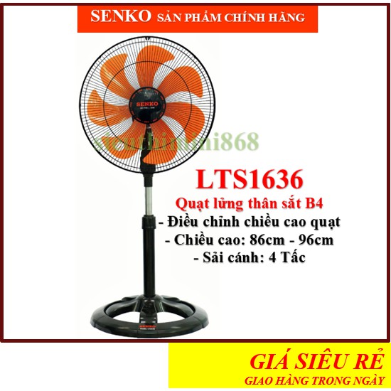 Quạt senko🚚ĐƯỢC CHỌN MÀU🚚ĐẶT HÀNG GIAO TRONG NGÀY🚚Quạt lửng senko thân sắt B4 LTS1636