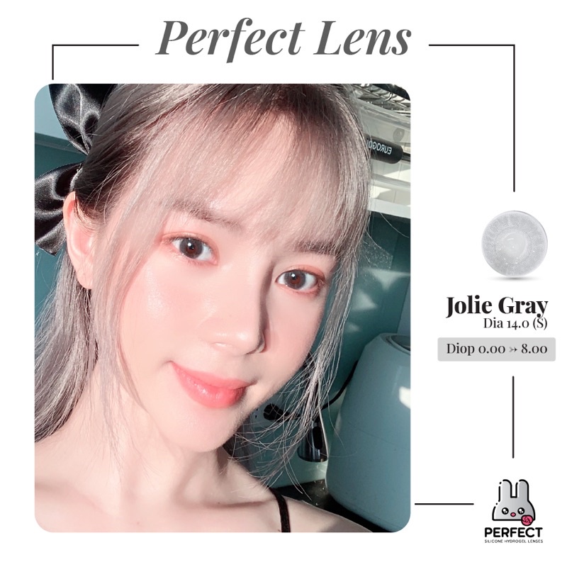 Lens ẢNH MẮT THẬT , Kính Áp Tròng JOLIE GRAY Có Độ Cận và Không Độ , DIA 14.0 XS , Cho Mắt Nhạy Cảm Giá Sale