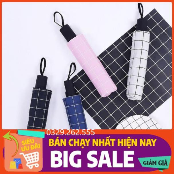 (FreeShip) Ô kẻ ô gấp gọn cực bền tiện lợi có lớp bạc chống tia UV