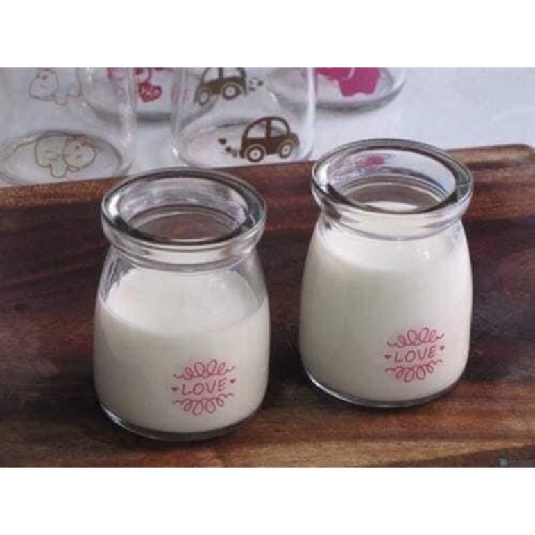 Set 12 hũ thuỷ tinh làm sữa chua dung tích 100ml in hình ngẫu nhiên | BigBuy360 - bigbuy360.vn