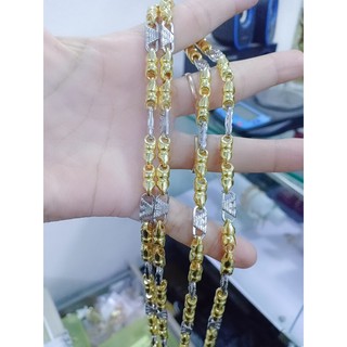 Dây chuyền nam hạt lúa 2 màu sang giàu