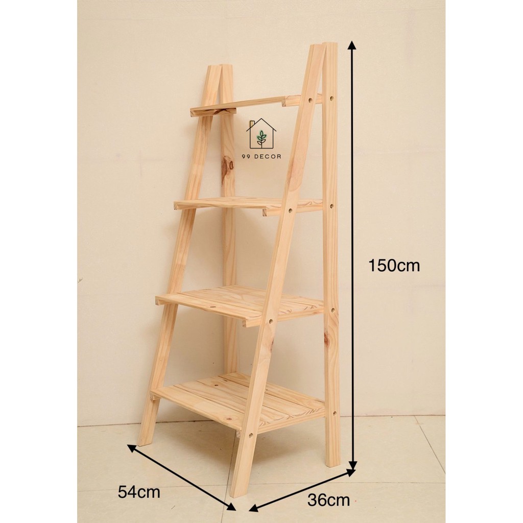 [FREESHIP-GIÁ XƯỞNG] Kệ 4 Tầng Chữ A Gỗ Thông Để Cây Cảnh/ Ban Công/ Sân Vườn/ Ngoài Trời Trang Trí Nhà Cửa 99Decor