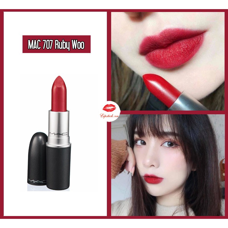 Son môi MAC Retro Matte Lipstick , son mac Ruby Woo chính hãng 3g