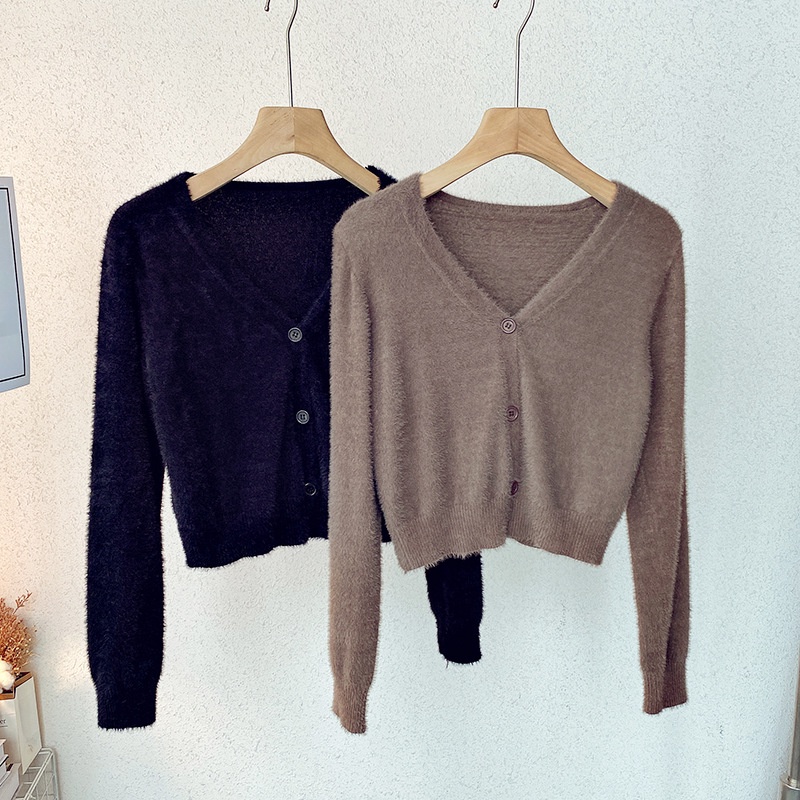 HÀNG SẴN_Áo Khoác Lông Thỏ OML Dáng Croptop