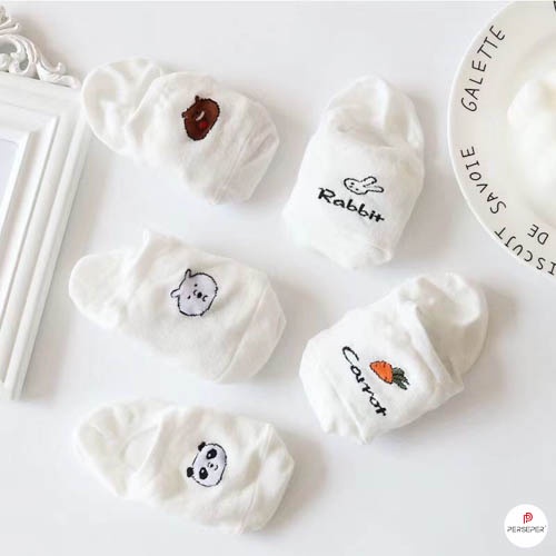 Tất lười nữ, tất cổ ngắn nữ họa tiết cực xinh set vớ 5 mẫu dễ phối đồ - Hot Store