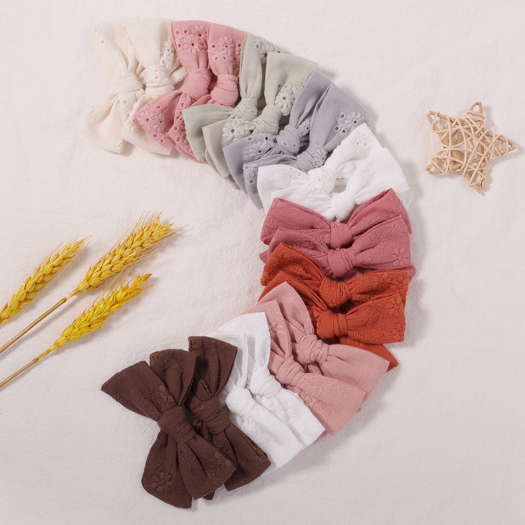 KIDSBOWS Cặp Kẹp Tóc Hình Hoa Rỗng Màu Trơn Thời Trang Cho Nữ