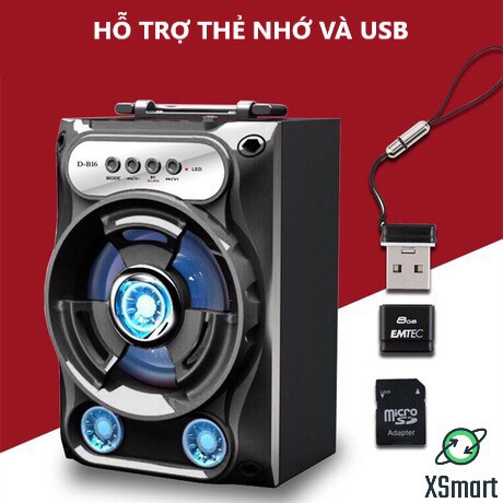 Loa Bluetooth Không Dây GS13 Pro Xách Tay Loại 1 Âm Thanh Hay Siêu Trầm, Led Nháy Theo Nhạc, Super Bass Nghe  EDM, REMIX