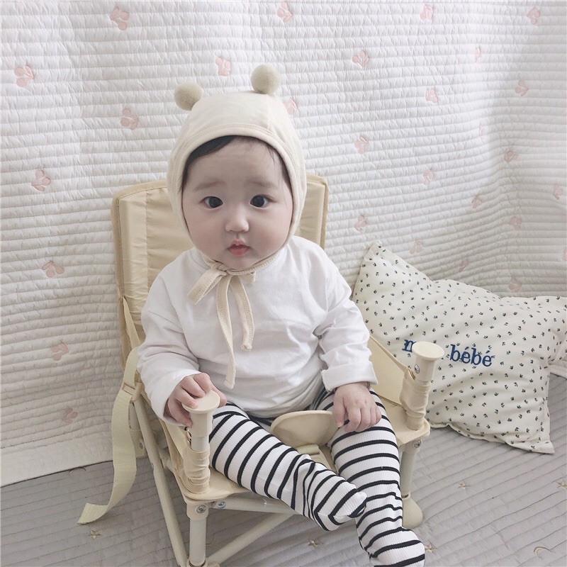 Mũ cotton hai quả bông cho bé yêu, bé trai, bé gái, trẻ sơ sinh - LunaKids [Ảnh thật]